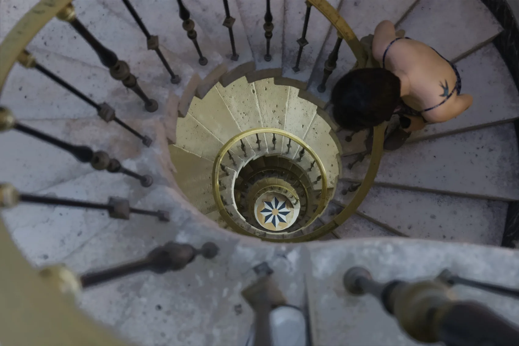 A spiral stair seen from above in Miami.