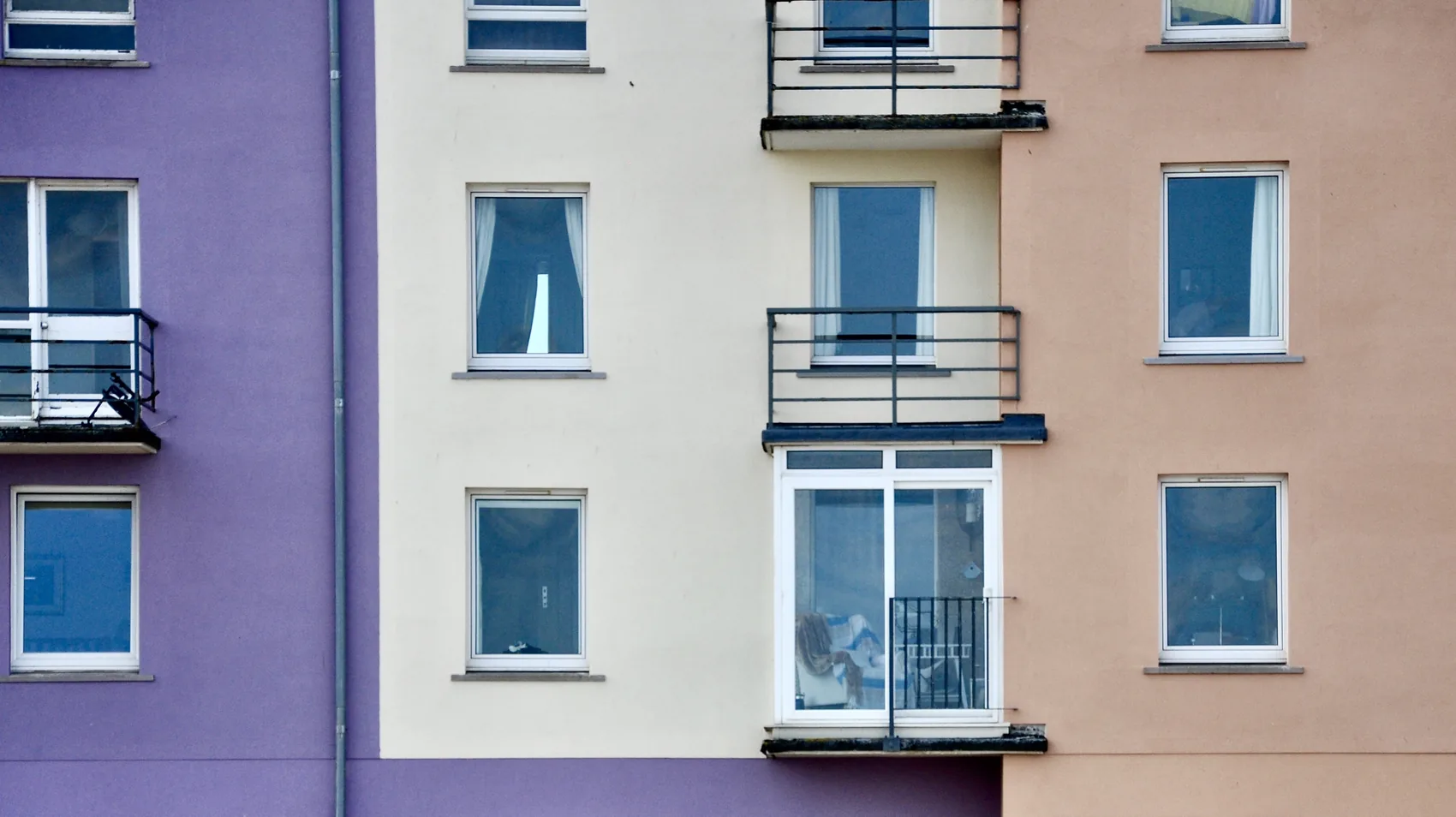 Pastel building windows in St Andrews.