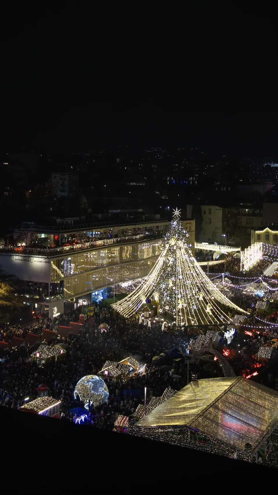 A Tbilisi square lit for New Year.
