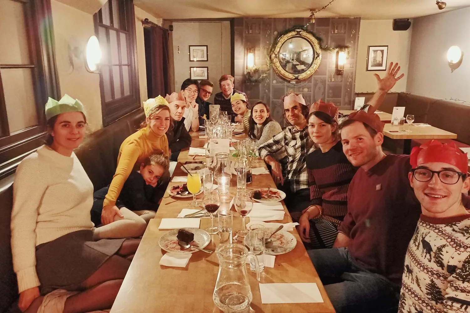 Paulsen Lab Christmas dinner, Cambridge, 2019.